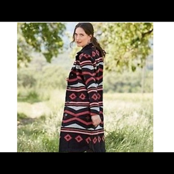 Pendleton Saddle Mountain Wool Blanket Long Coat. - Picture 1 of 4